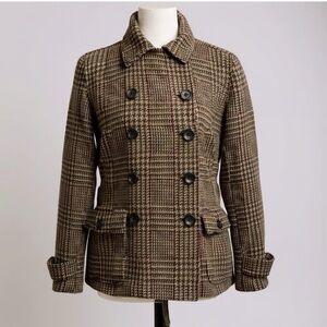 Ralph Lauren Belted Brown Houndstooth Jacket Blazer